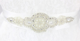 white wedding dress rhinestone applique pearls shining